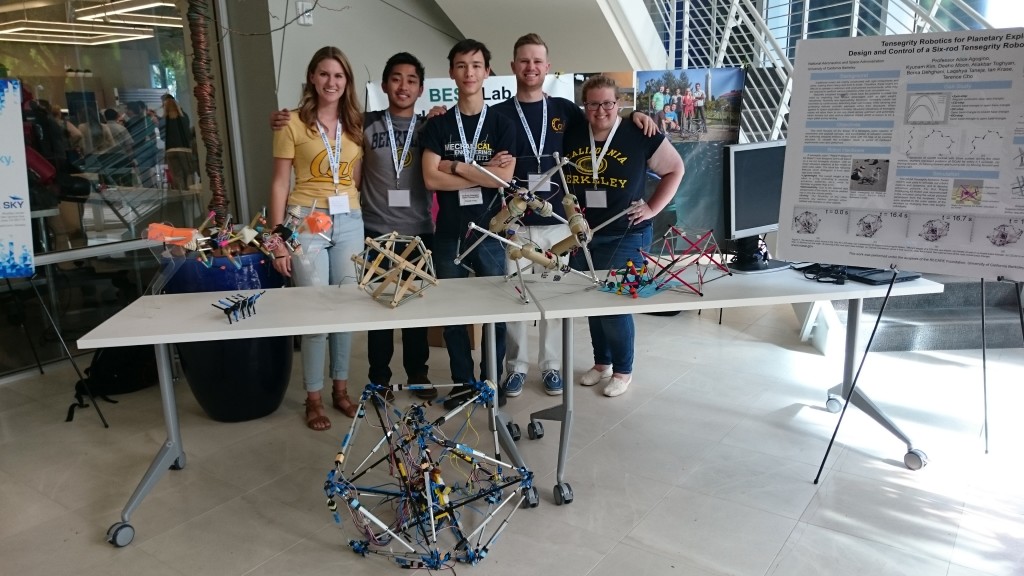 Members of the BEST Lab at the 2016 Robot Block Party. From left to right: Mallory Daly, Brian Cera, Ellande Tang, Drew Sabelhaus, Lara Janse Van Vuuren